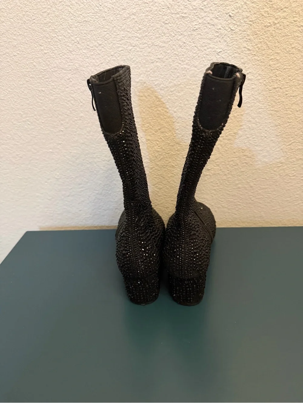 Link Black Crystal-Embellished Kids Dress boots